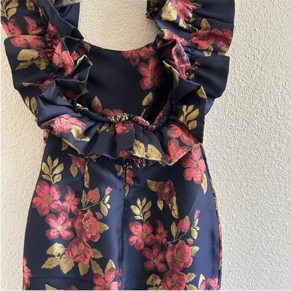 V. Chapman Hollyhock Mini Dress Baroque Rose Floral Brocade NWT - Picture 7 of 12